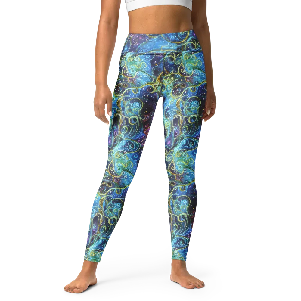 Azure Labyrinth on Yoga Leggings — Front