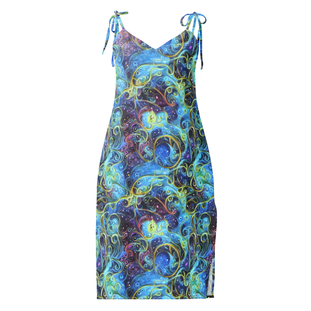 Azure Labyrinth on Slip Dress — Front