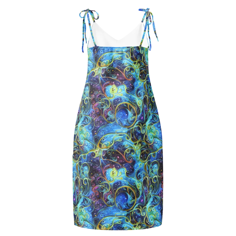 Azure Labyrinth on Slip Dress — Back