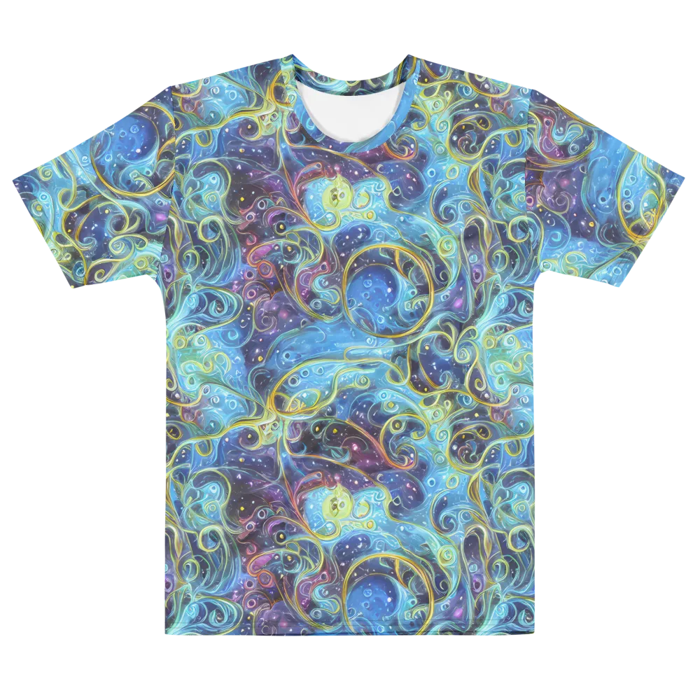Azure Labyrinth on Men's Cotton Crew Neck T-Shirt — Front