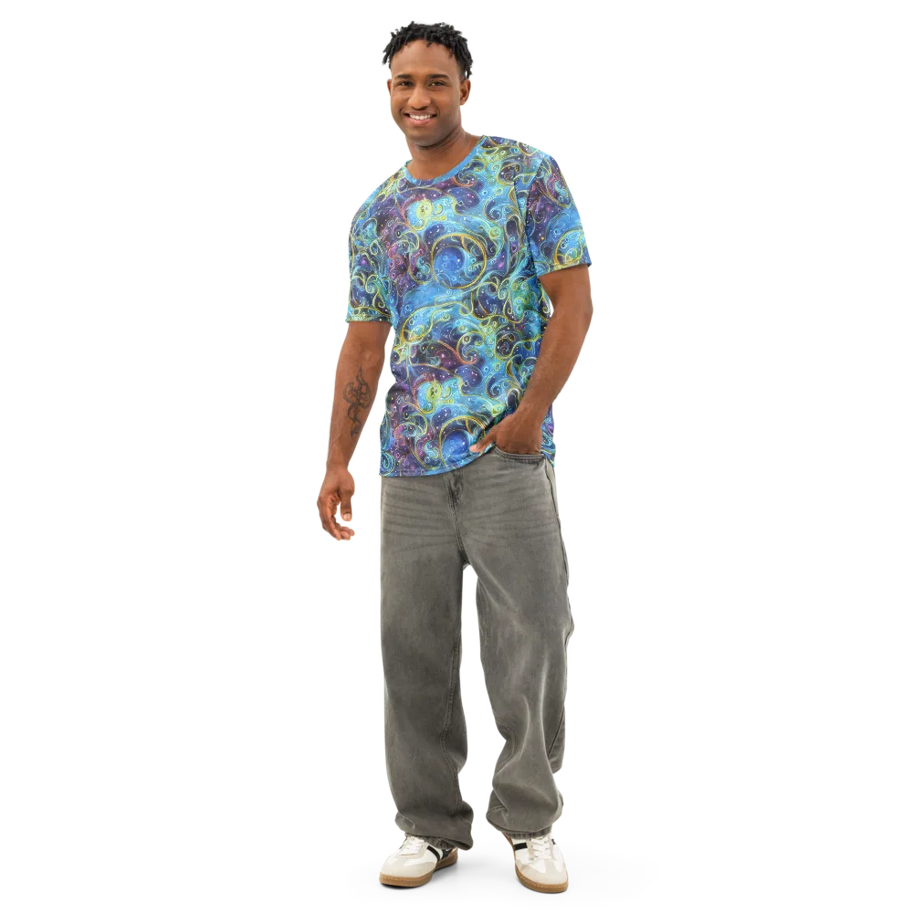 Azure Labyrinth on Men's Cotton Crew Neck T-Shirt — Front