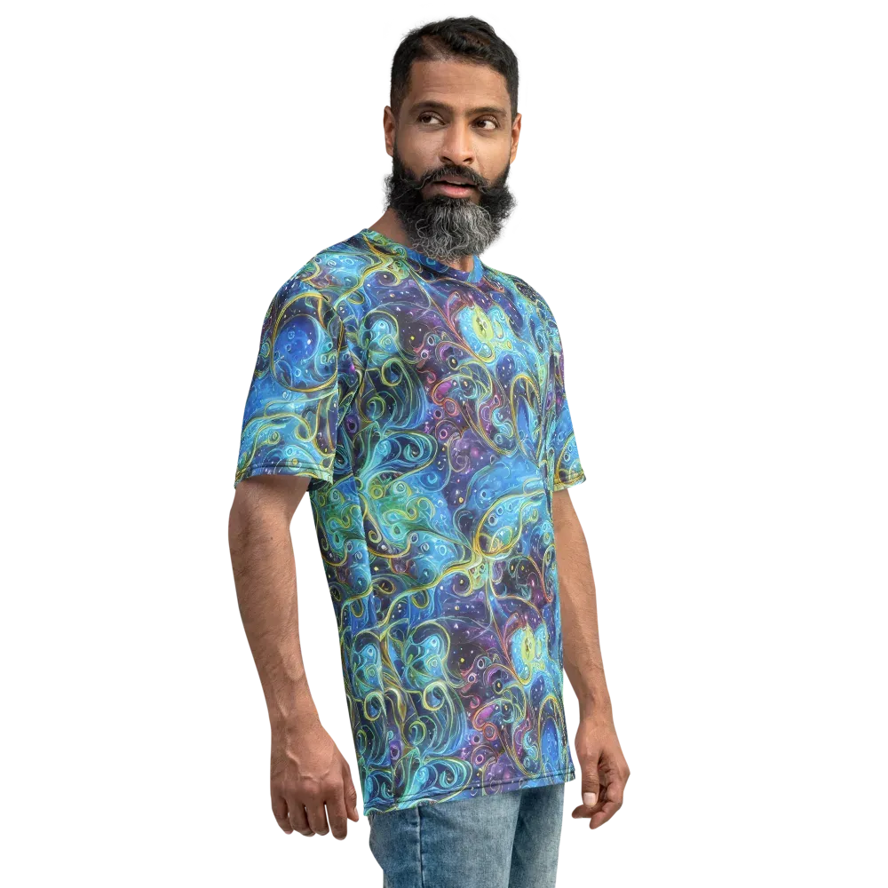 Azure Labyrinth on Men's Crew Neck T-Shirt — Right