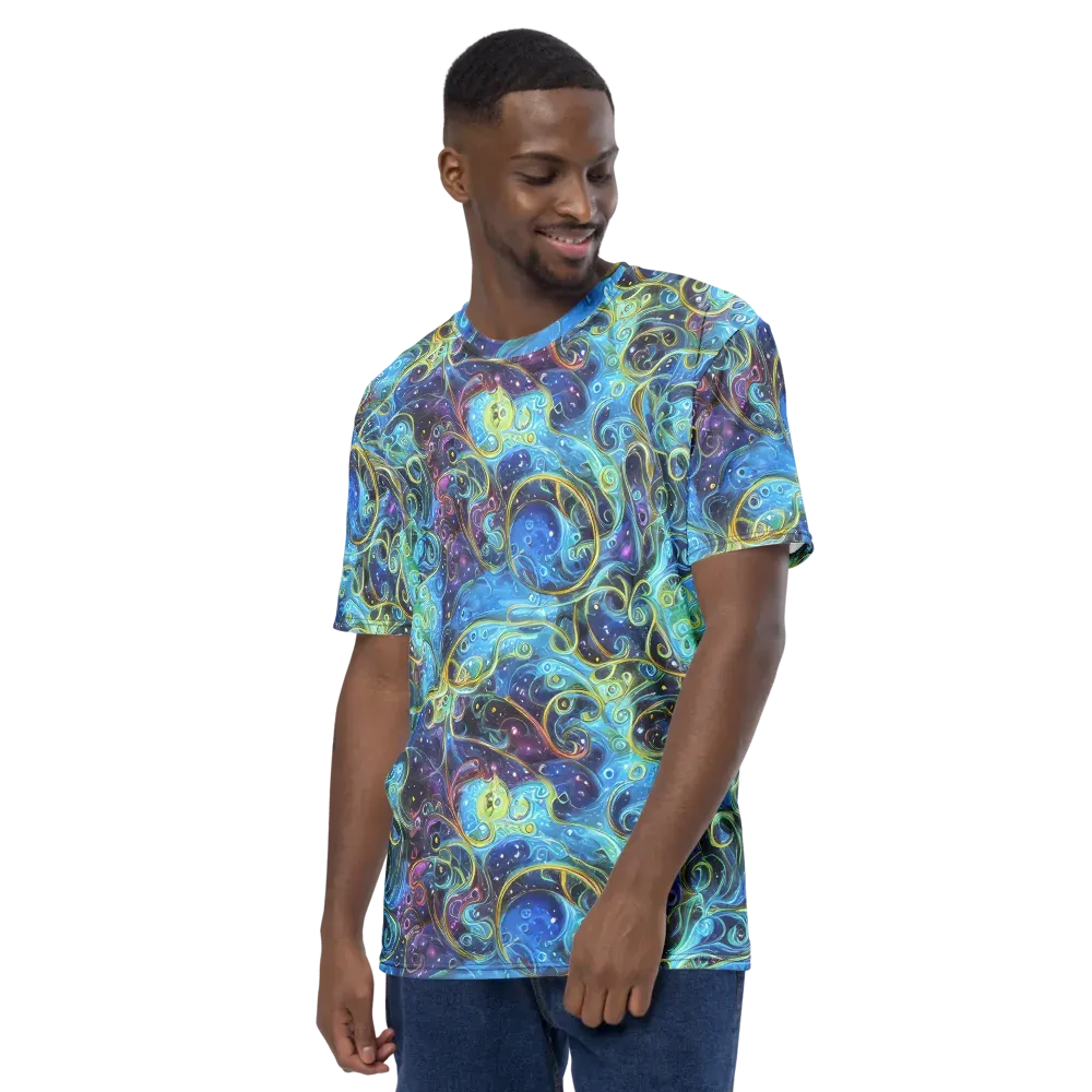 Azure Labyrinth on Men's Crew Neck T-Shirt — Left