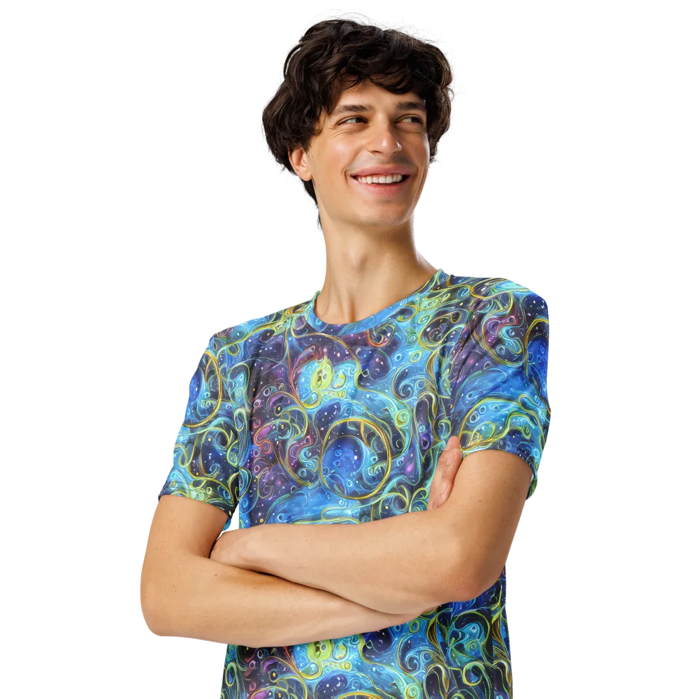 Azure Labyrinth on Men's Crew Neck T-Shirt — Left Front