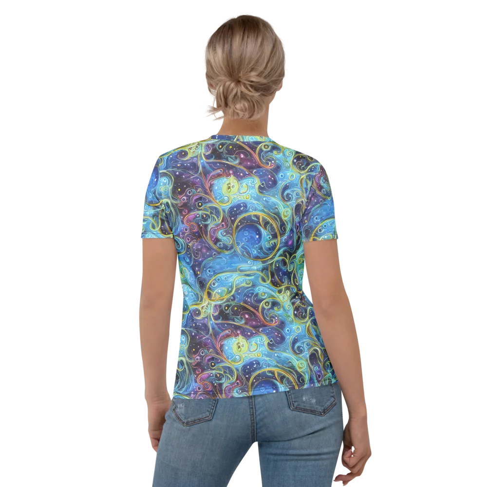 Azure Labyrinth on Women's Crew Neck T-Shirt — Back
