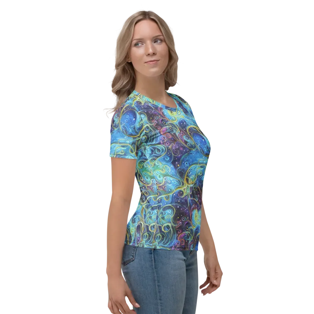 Azure Labyrinth on Women's Crew Neck T-Shirt — Right