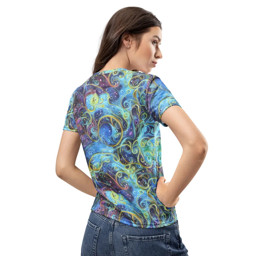 Azure Labyrinth on Women's Crew Neck T-Shirt — Back