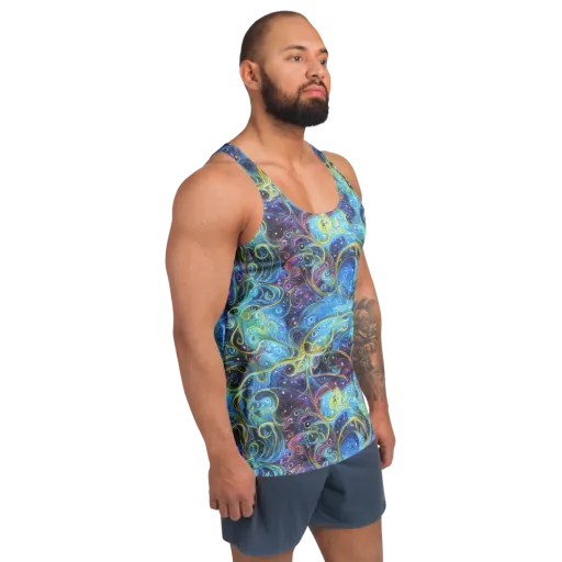 Azure Labyrinth on a Men's Tank Top
