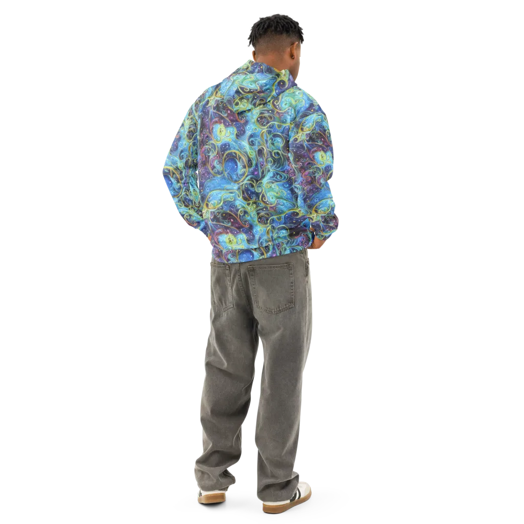 Azure Labyrinth on Cotton Hoodie — Back