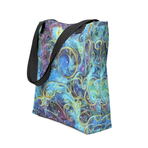Azure Labyrinth on a Tote Bag