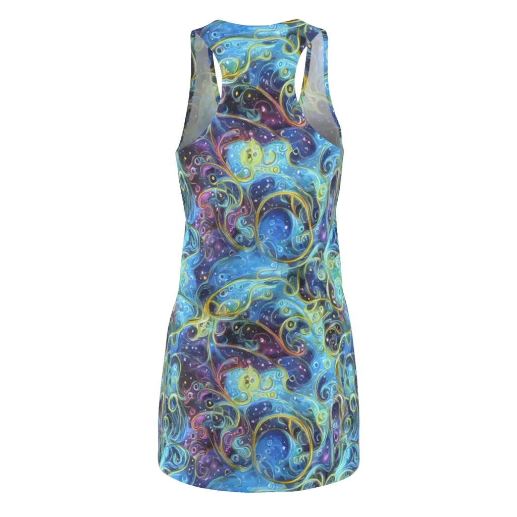 Azure Labyrinth on Racerback Dress — Back