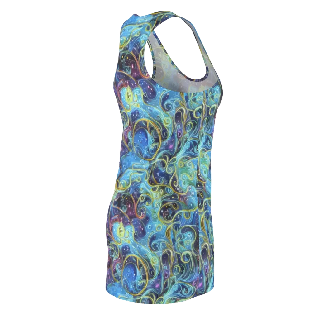 Azure Labyrinth on Racerback Dress — Back Side