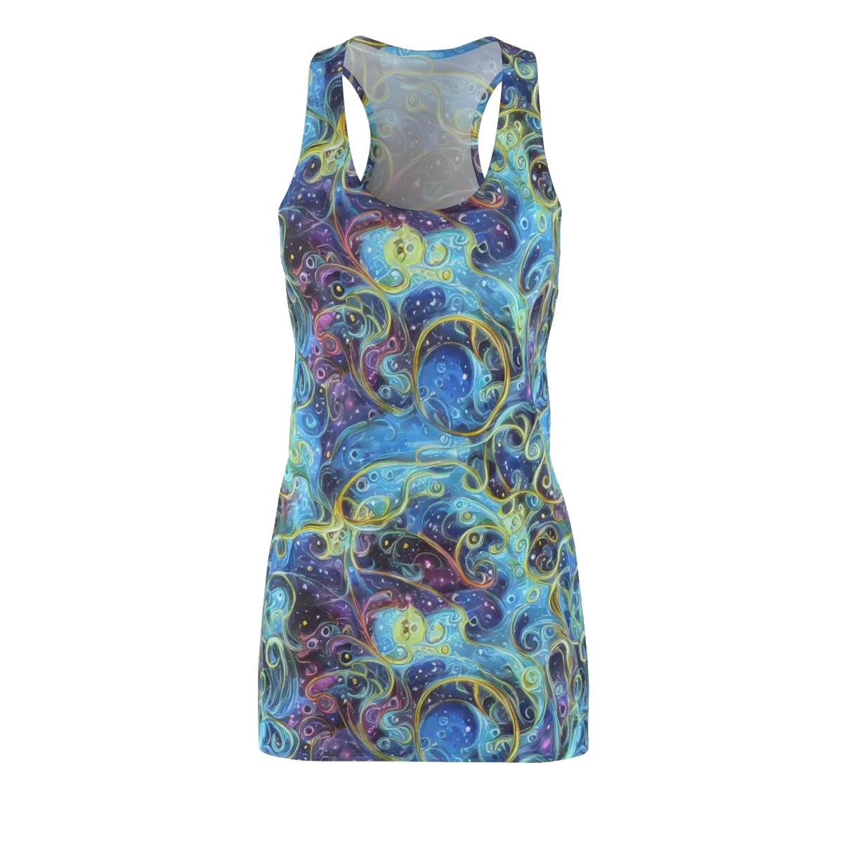 Azure Labyrinth on Racerback Dress — Front