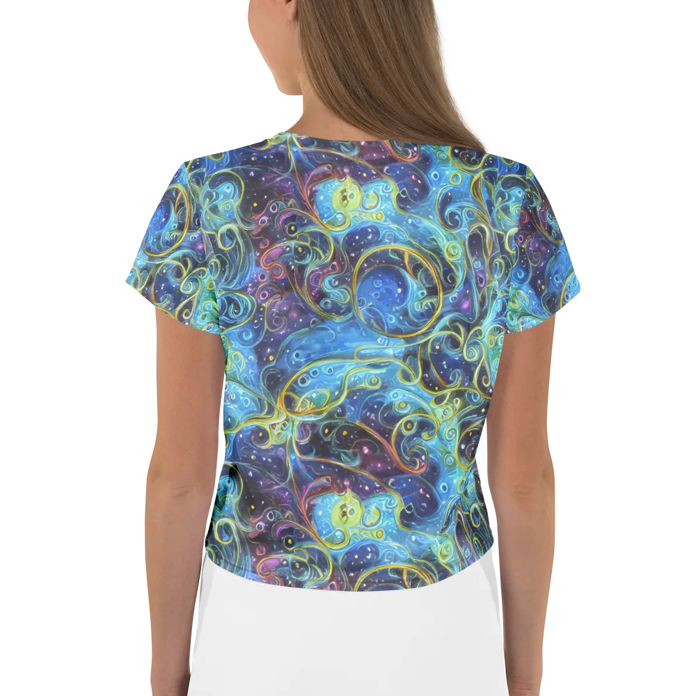 Azure Labyrinth on Crop Tee — Back