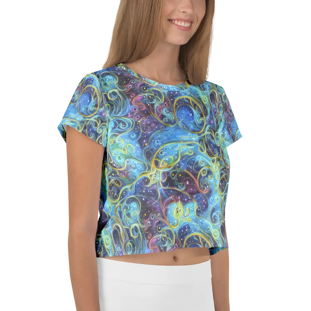 Azure Labyrinth on Crop Tee — Right