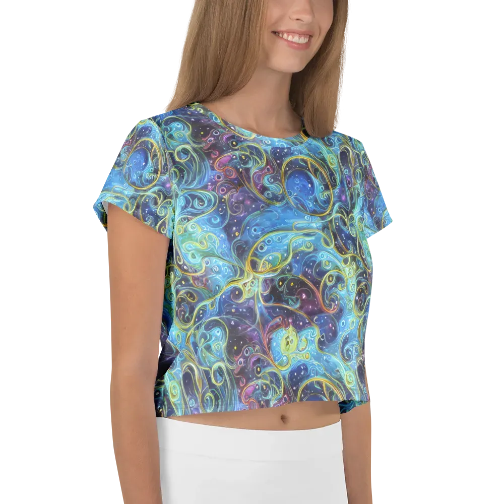Azure Labyrinth on Crop Tee — Right