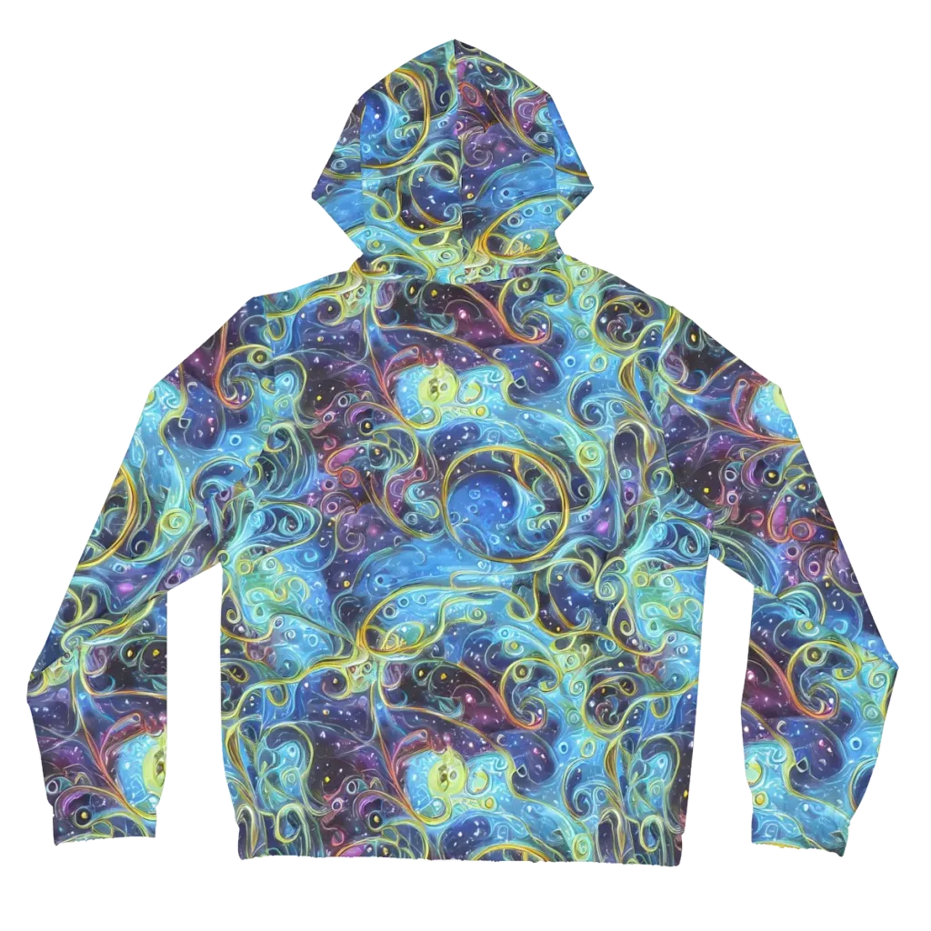 Azure Labyrinth on Women's Full-Zip Hoodie — Back