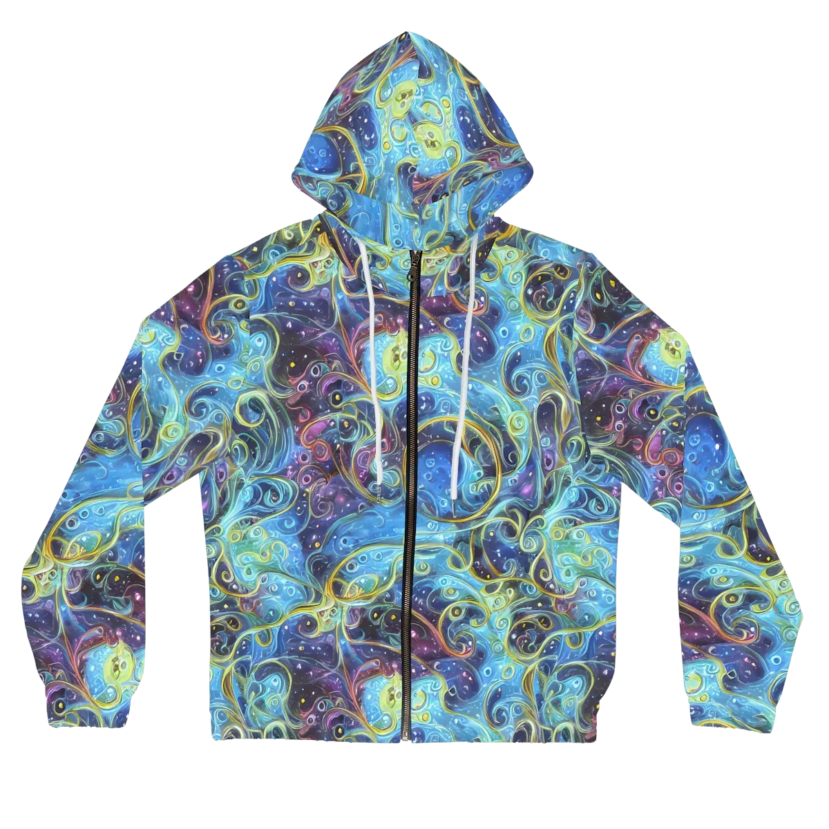 Azure Labyrinth on Women's Full-Zip Hoodie — Front