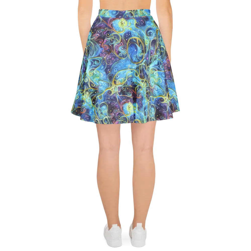 Azure Labyrinth on Skater Skirt — Back