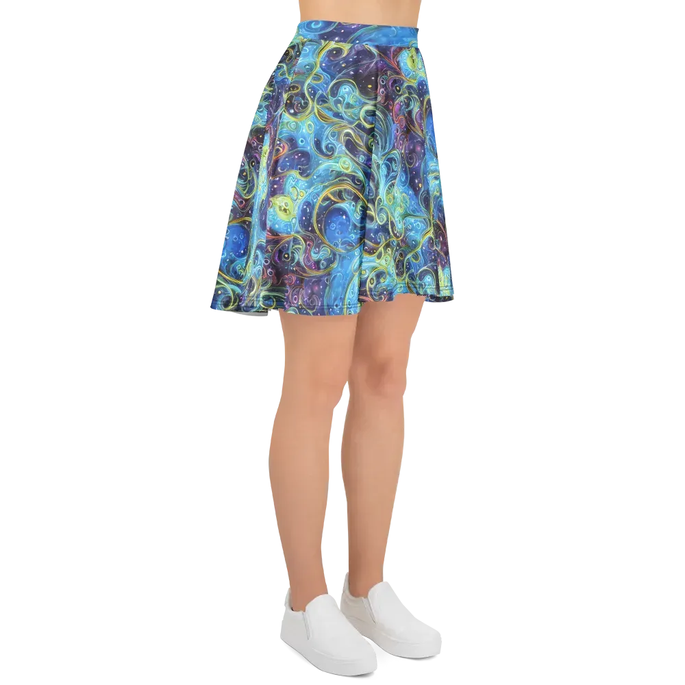 Azure Labyrinth on Skater Skirt — Right