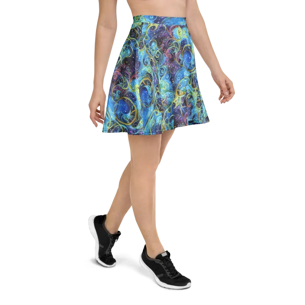 Azure Labyrinth on Skater Skirt — Right