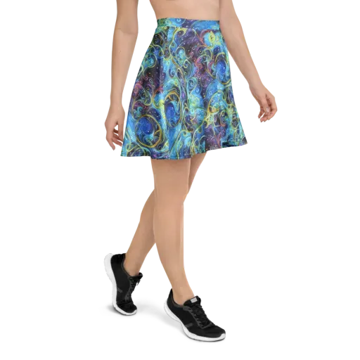 Azure Labyrinth on a Skater Skirt