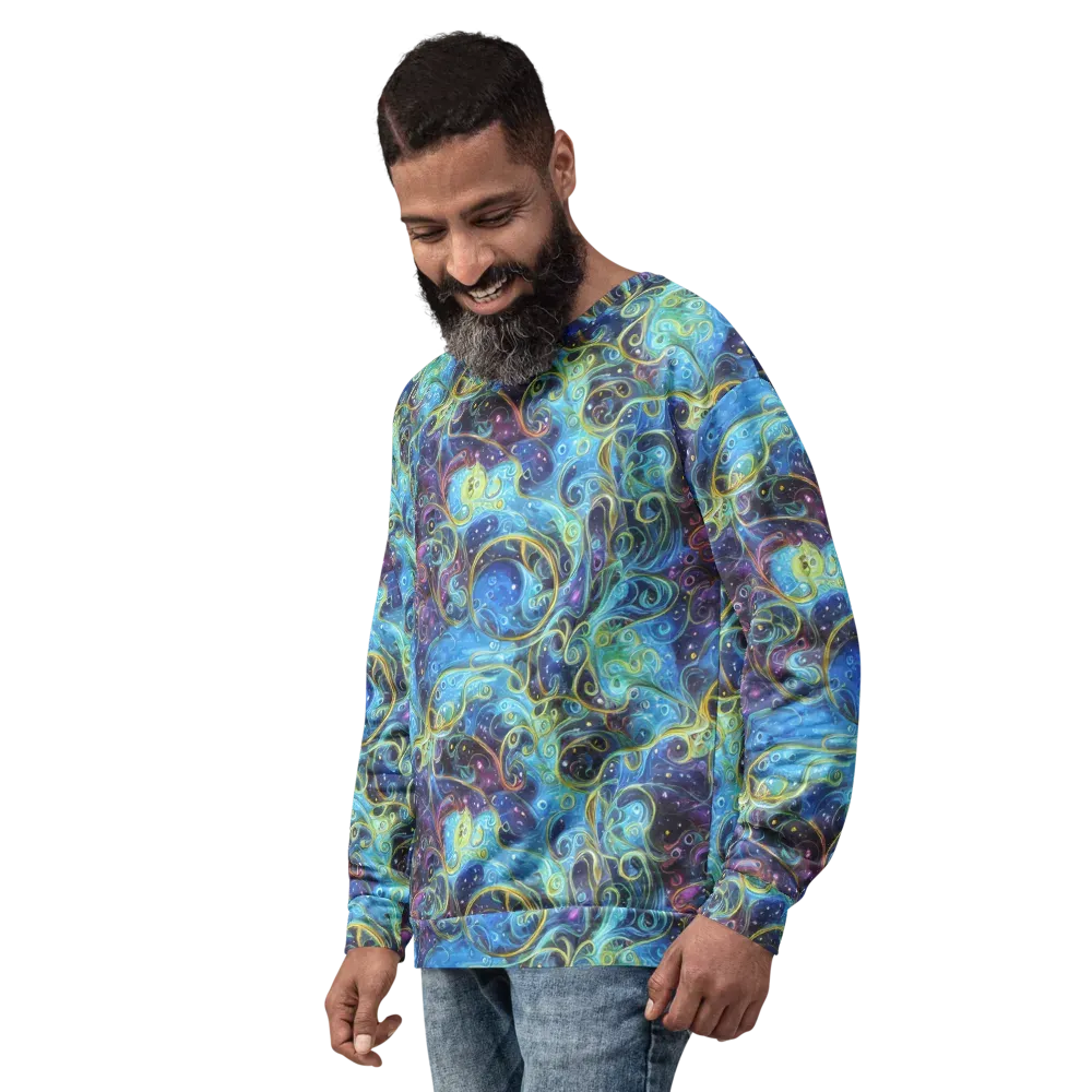Azure Labyrinth on Sweatshirt — Left Front
