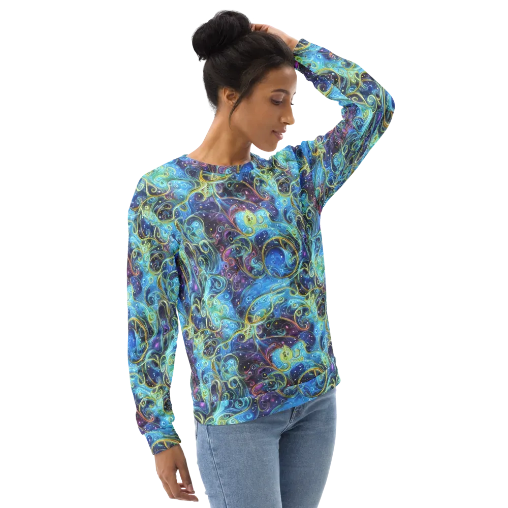 Azure Labyrinth on Sweatshirt — Right Front