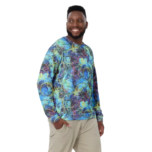 Azure Labyrinth on a Sweatshirt