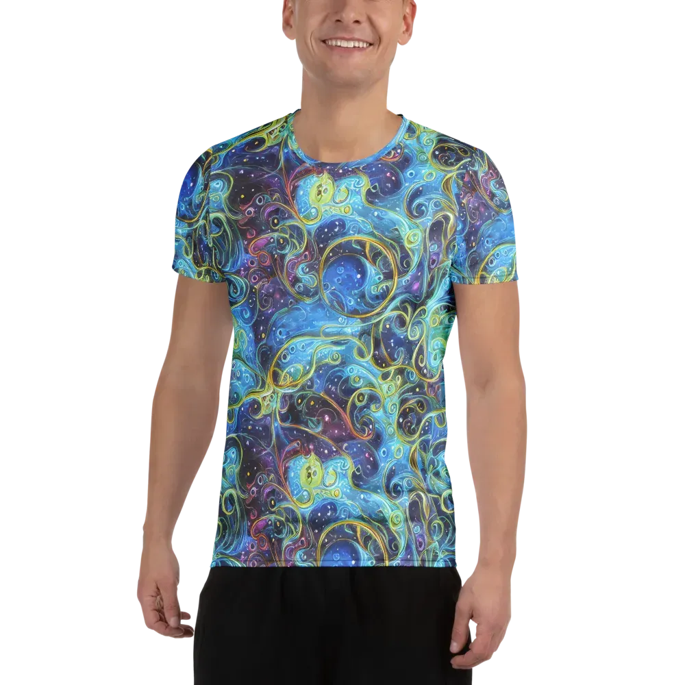 Azure Labyrinth on Men's Athletic T-Shirt — Front