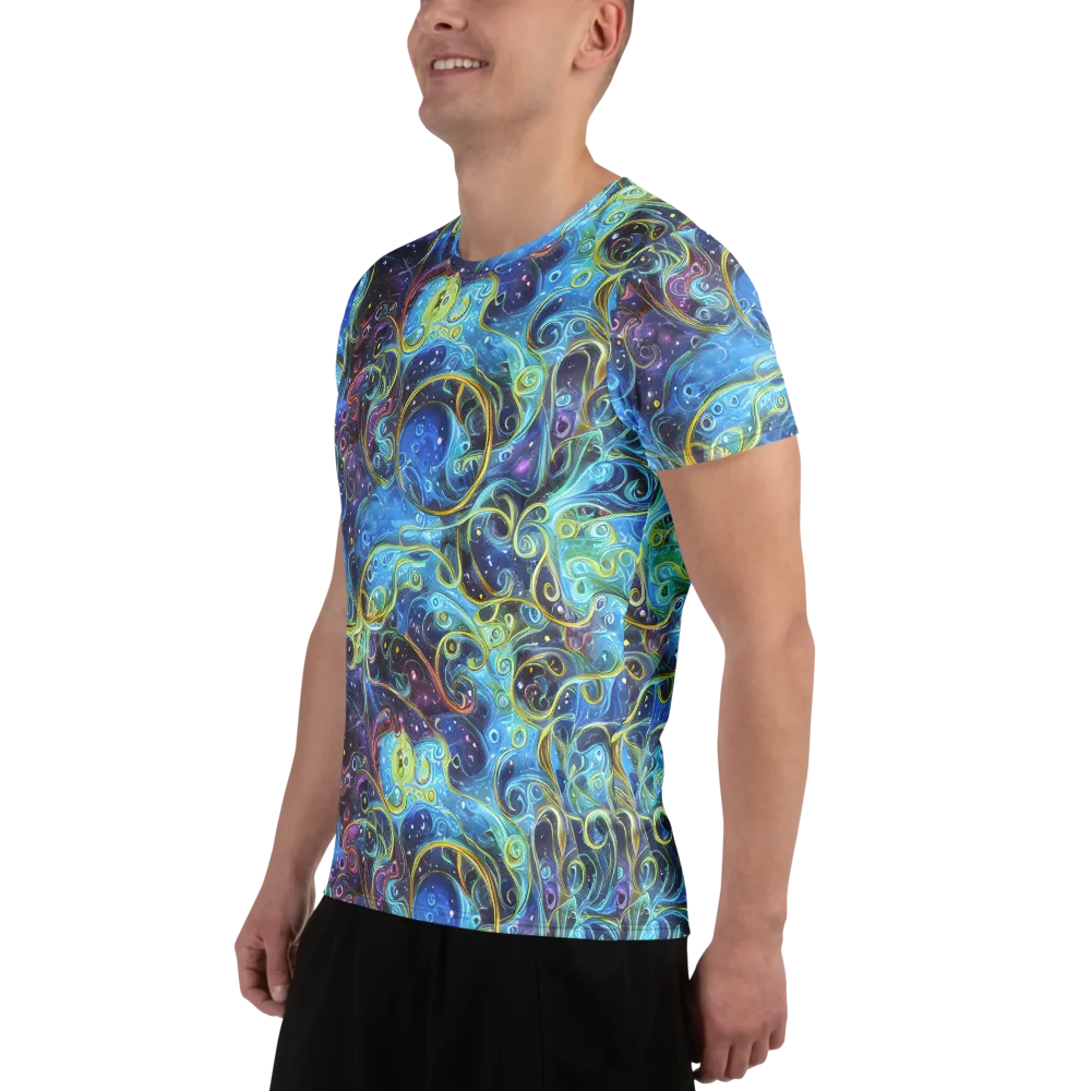 Azure Labyrinth on Men's Athletic T-Shirt — Left