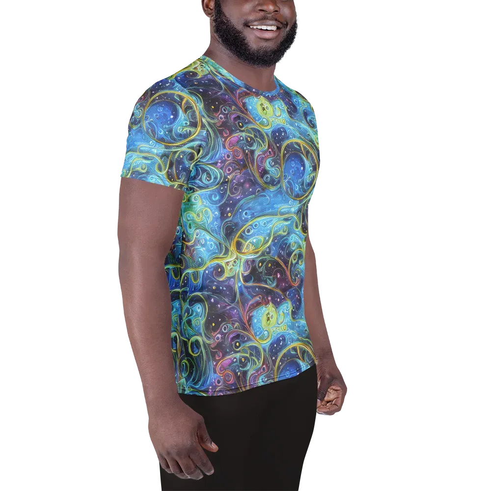 Azure Labyrinth on Men's Athletic T-Shirt — Right