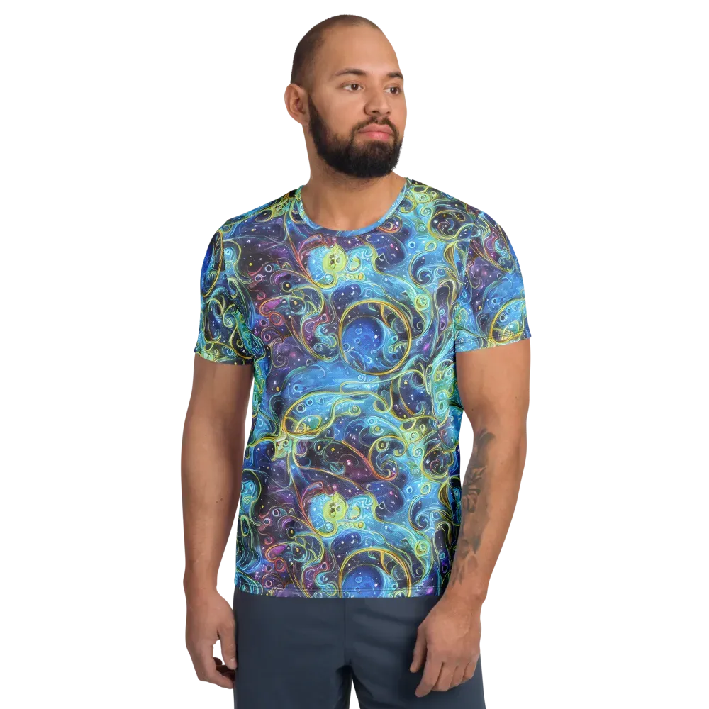 Azure Labyrinth on Men's Athletic T-Shirt — Front