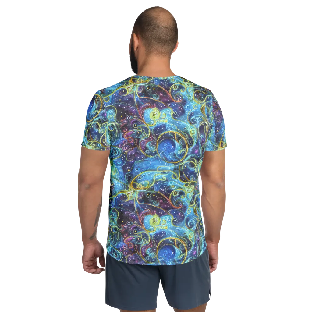 Azure Labyrinth on Men's Athletic T-Shirt — Back
