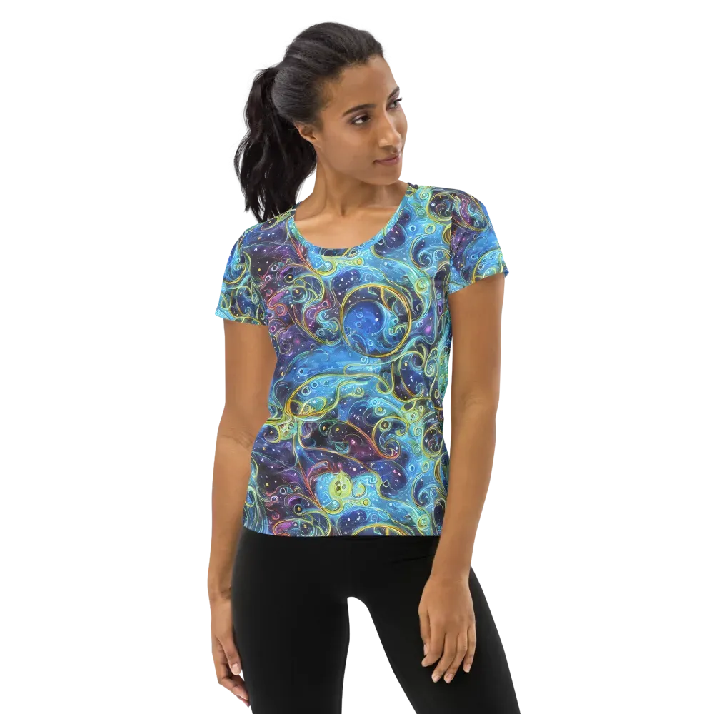 Azure Labyrinth on Women's Athletic T-Shirt — Front