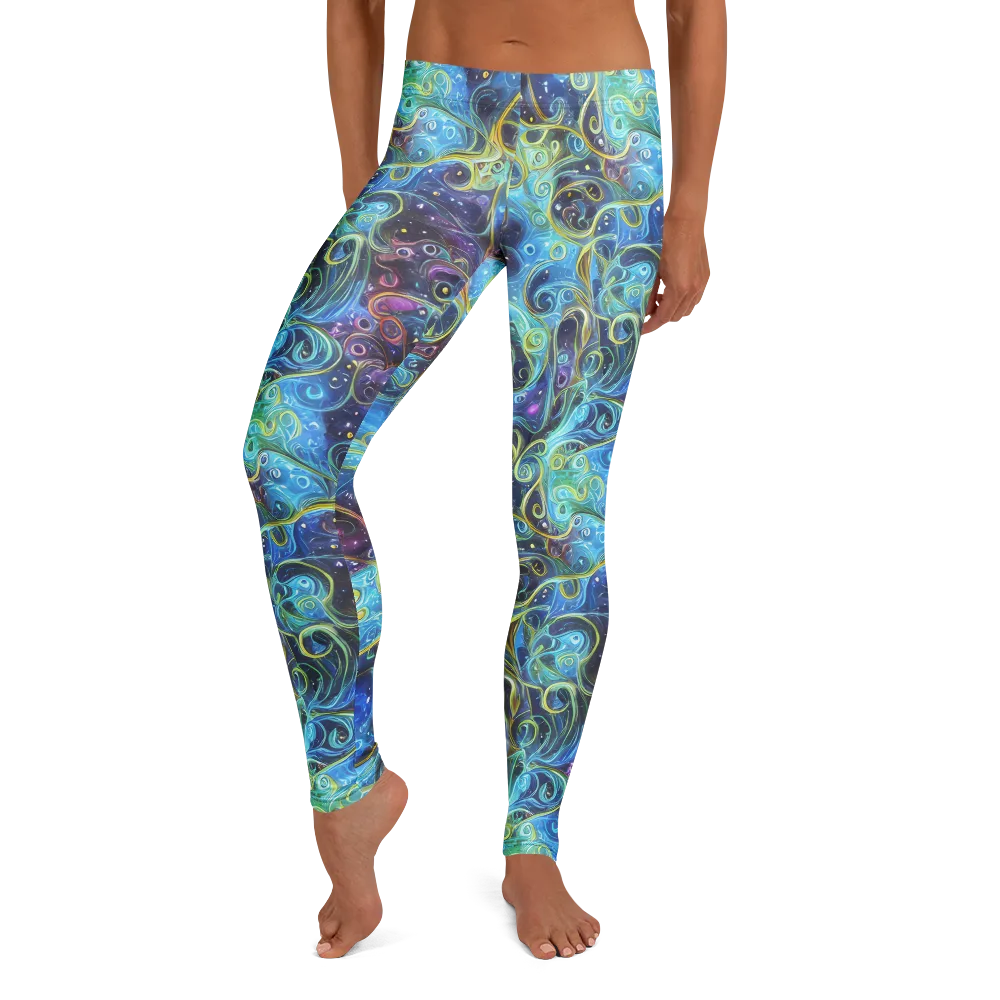 Azure Labyrinth on Leggings — Front