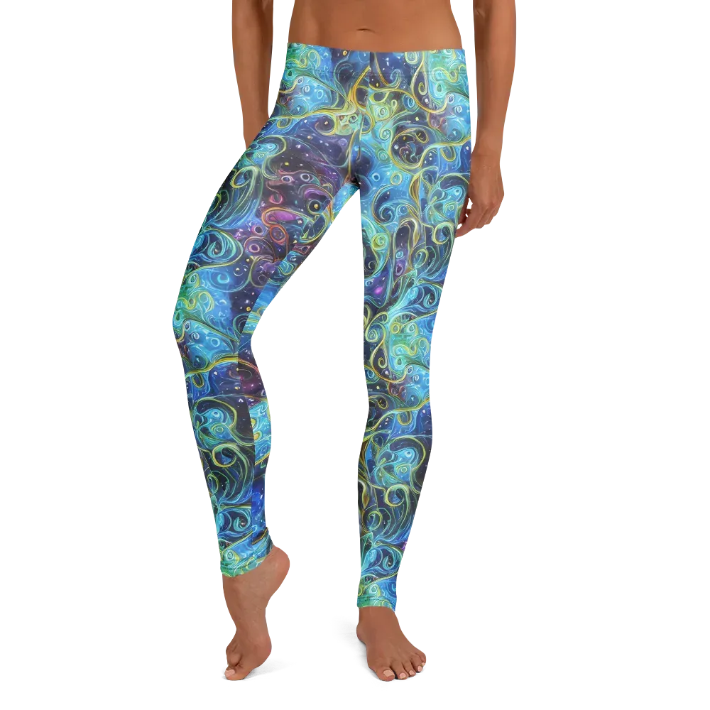 Azure Labyrinth on Leggings — Front