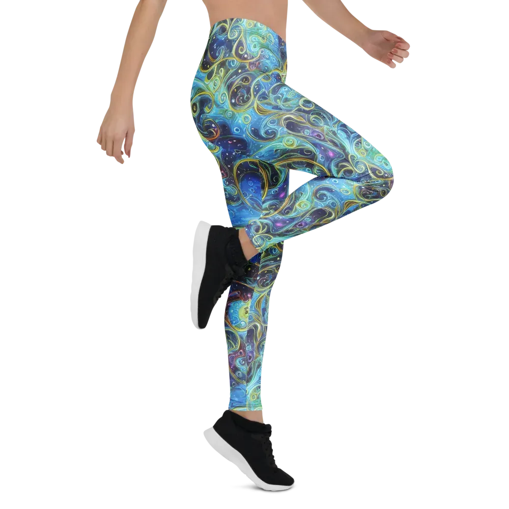 Azure Labyrinth on Leggings — Right