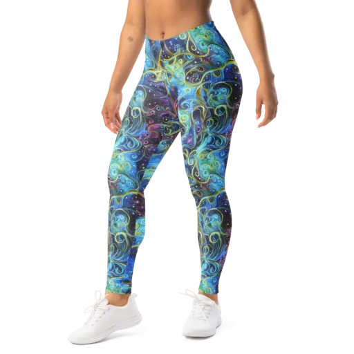 Azure Labyrinth on a Leggings