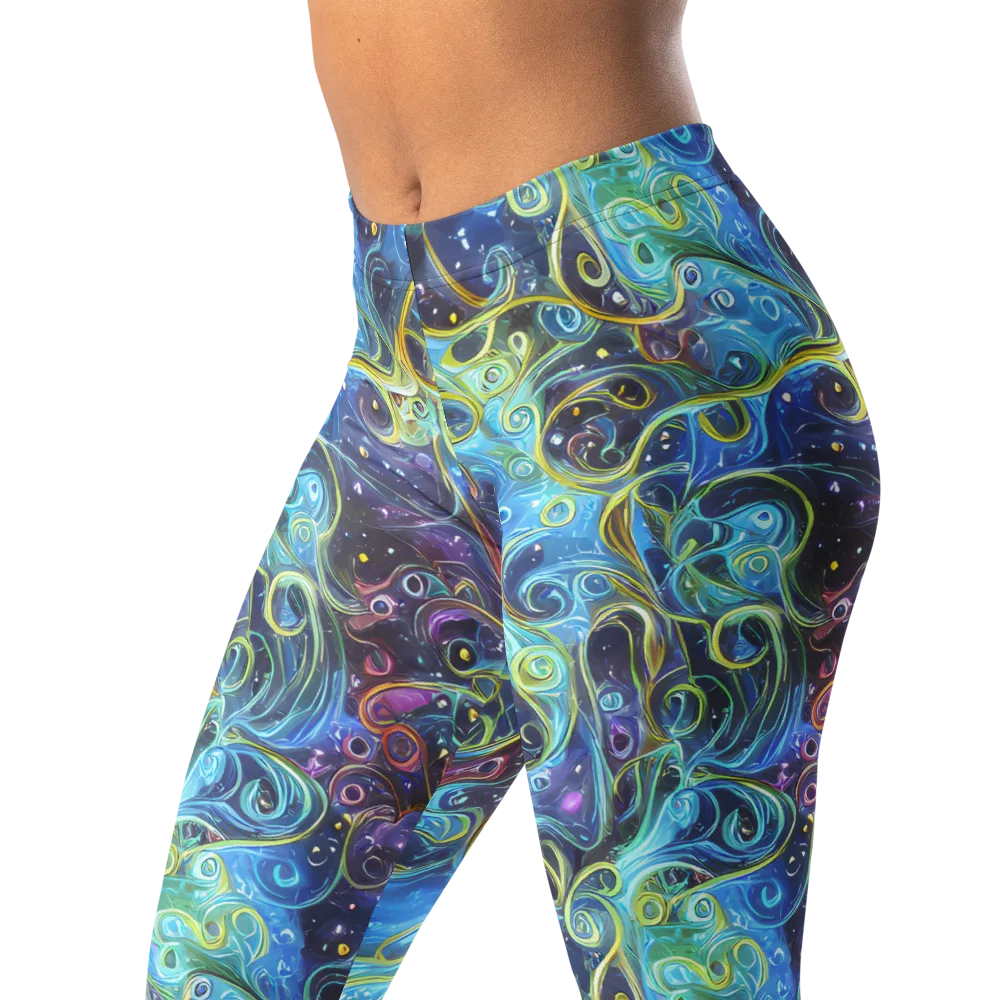 Azure Labyrinth on Leggings — Left Front