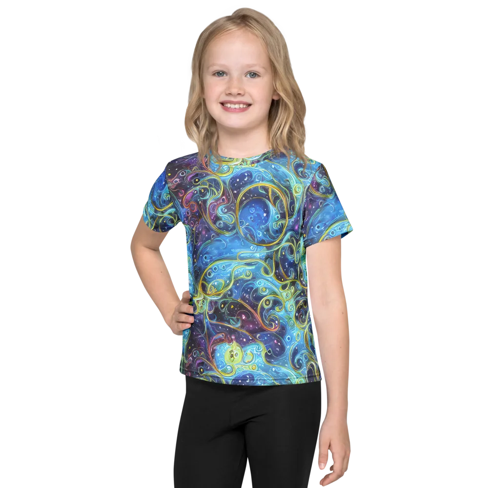 Azure Labyrinth on Kids Crew Neck T-Shirt — Front