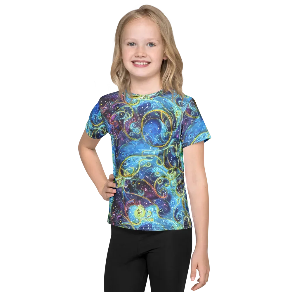 Azure Labyrinth on Kids Crew Neck T-Shirt — Front