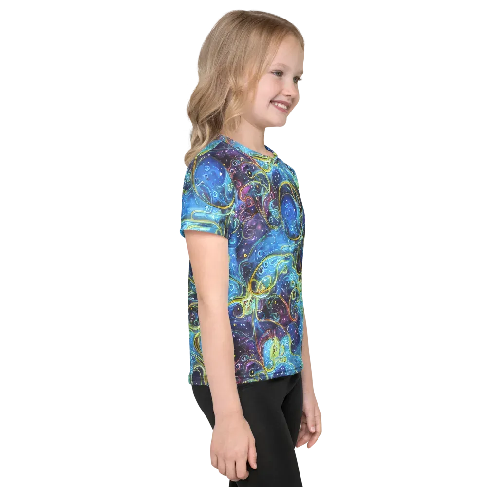 Azure Labyrinth on Kids Crew Neck T-Shirt — Right