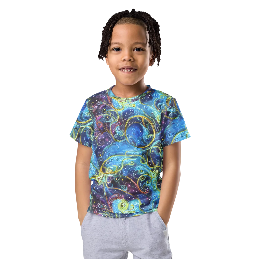 Azure Labyrinth on Kids Crew Neck T-Shirt — Front