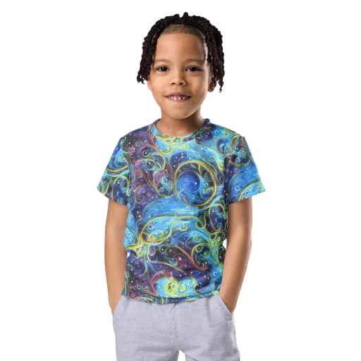 Azure Labyrinth on a Kids Crew Neck T-Shirt