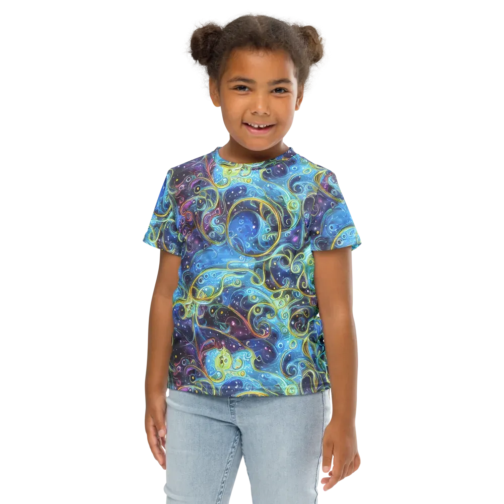 Azure Labyrinth on Kids Crew Neck T-Shirt — Front