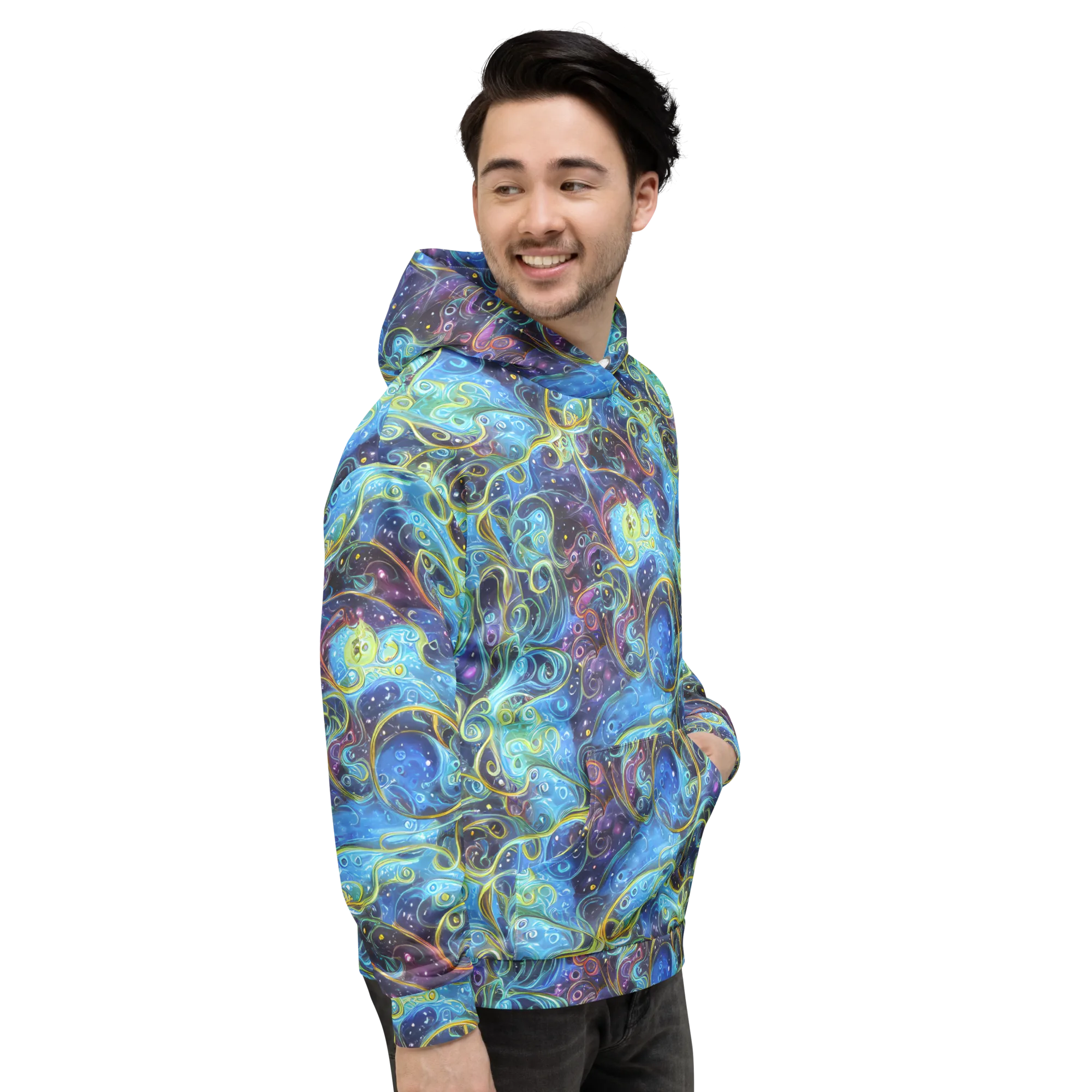 Azure Labyrinth on Hoodie — Right