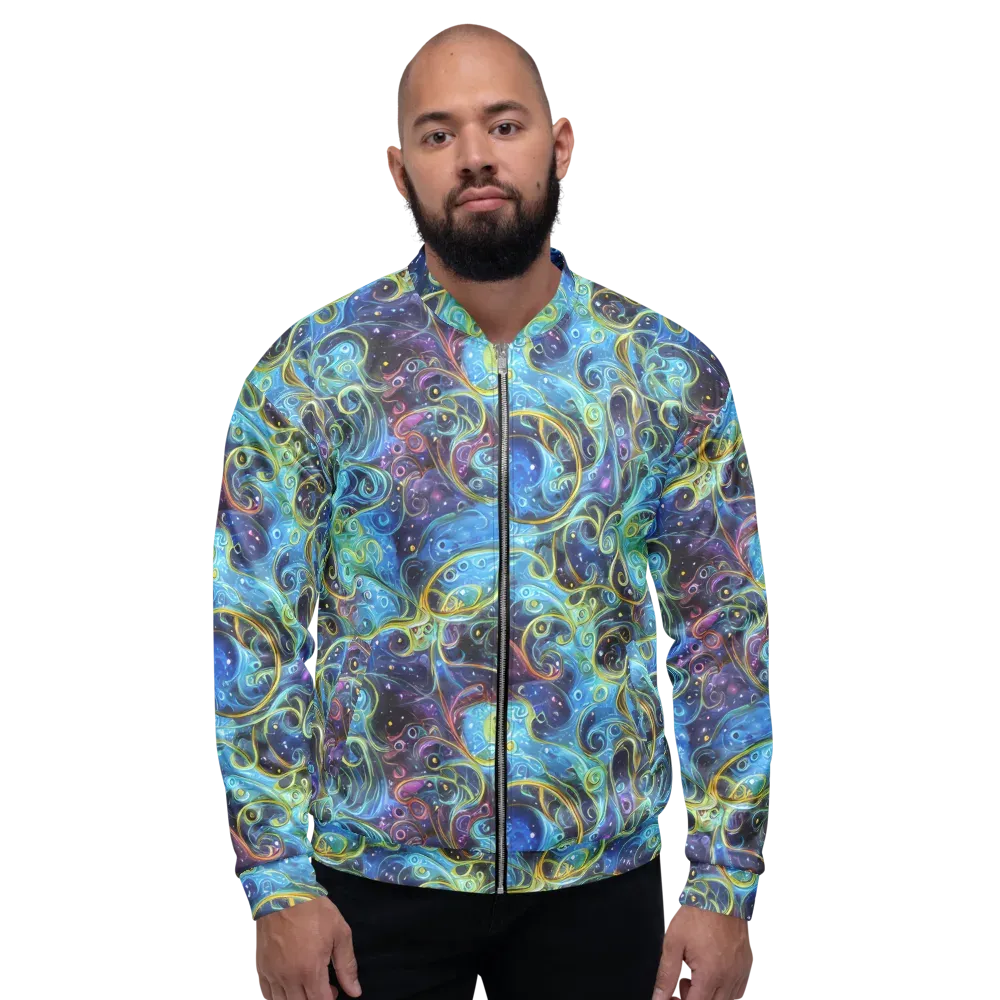 Azure Labyrinth on Bomber Jacket — Front