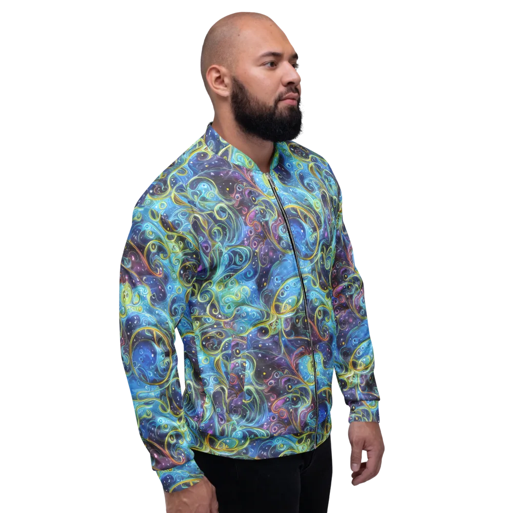 Azure Labyrinth on Bomber Jacket — Right