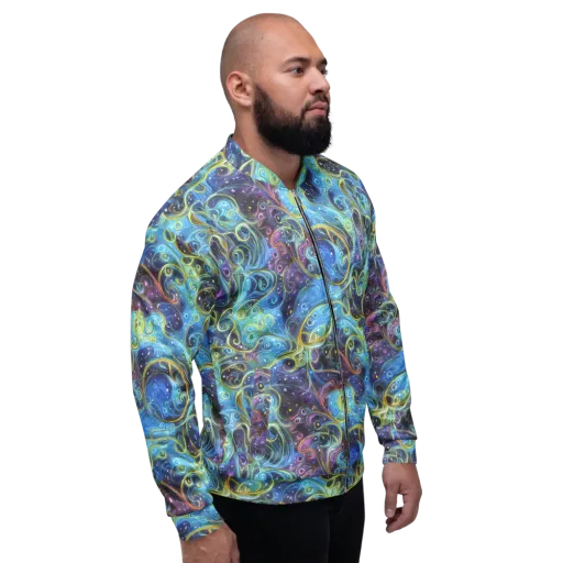 Azure Labyrinth on a Bomber Jacket
